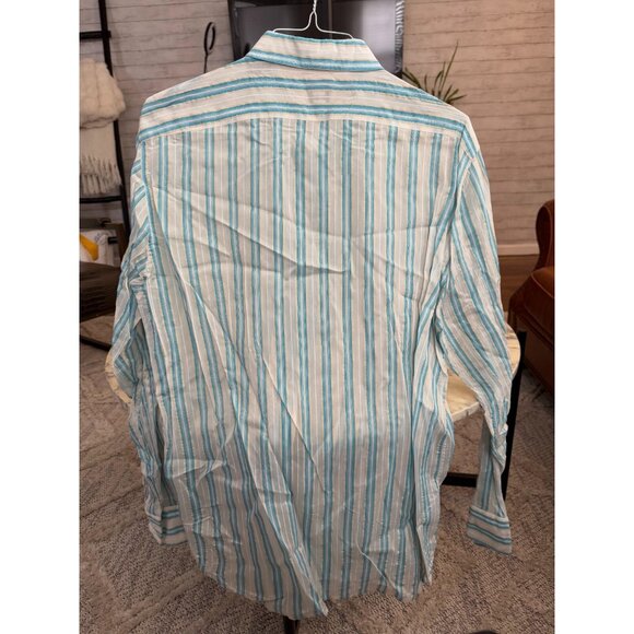 Hugo Boss Slim Fit 100% Cotton Button Down Blue Stipes Shirt Mens Size XXL - Picture 2 of 7